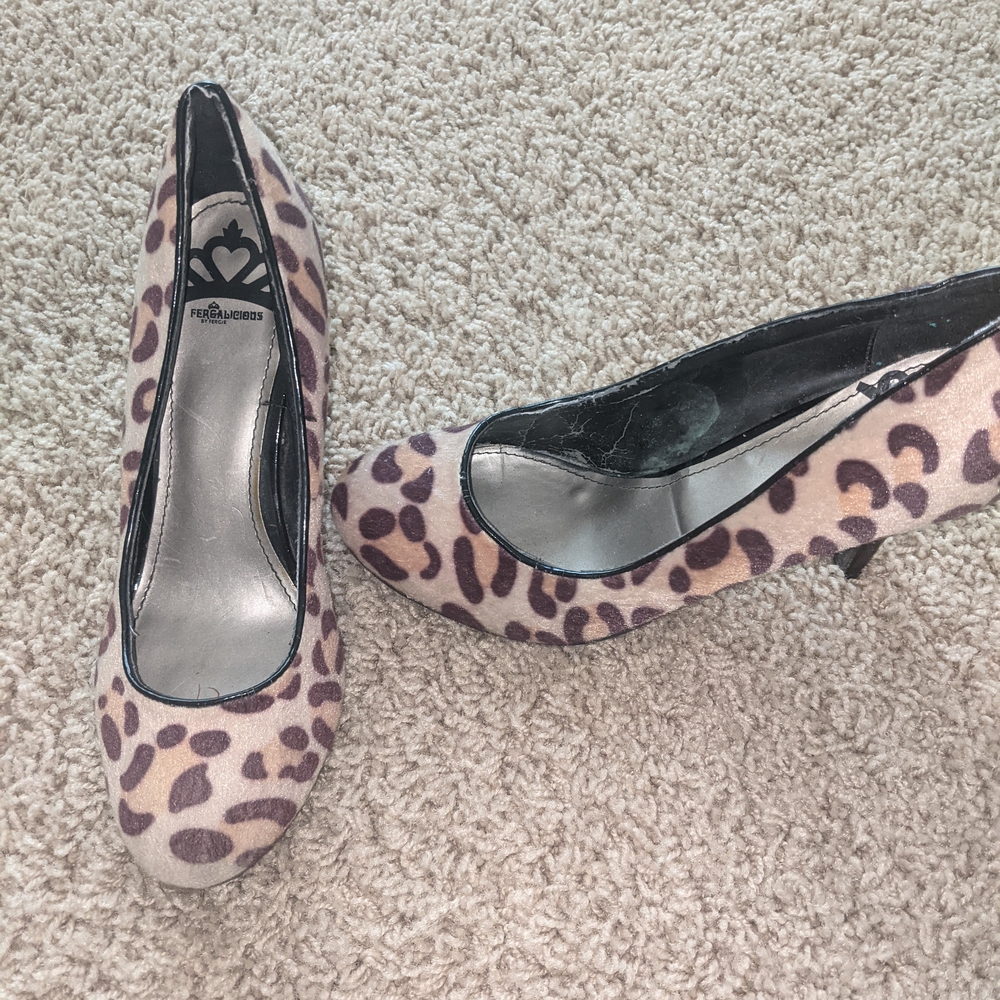 Fergalicious Black and Brown Chic Heels